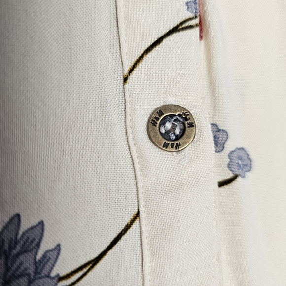 H&M Floral Tunic Button-Up Boutique Bliuse Top - Picture 3 of 14